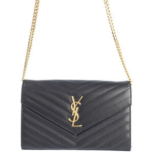 SAINT LAURENT Paris Monogram Chain Wallet